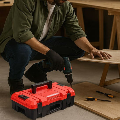 Caisse à outils rouge et robuste